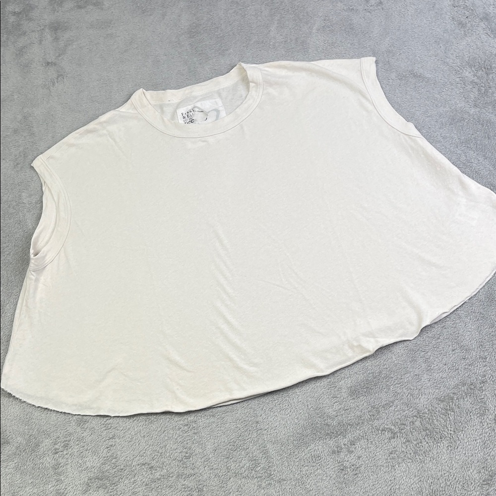 NEW‎ Frank & Eileen S 100% Cotton Cream/White Tee Lab White Sleeveless Top